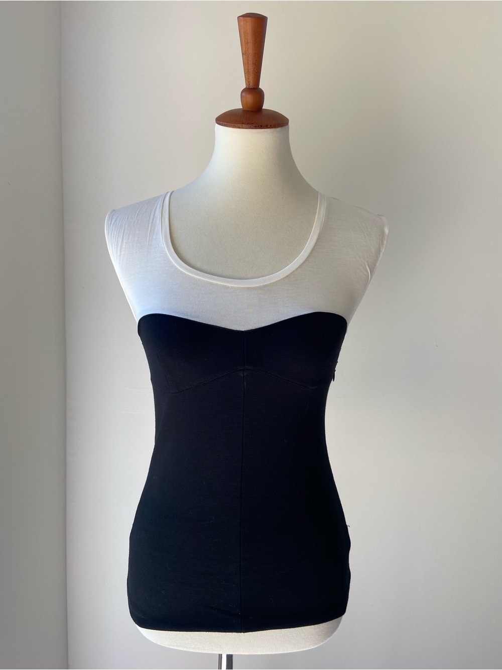 Vintage Two-Tone Black & White Sleeveless Tank Top